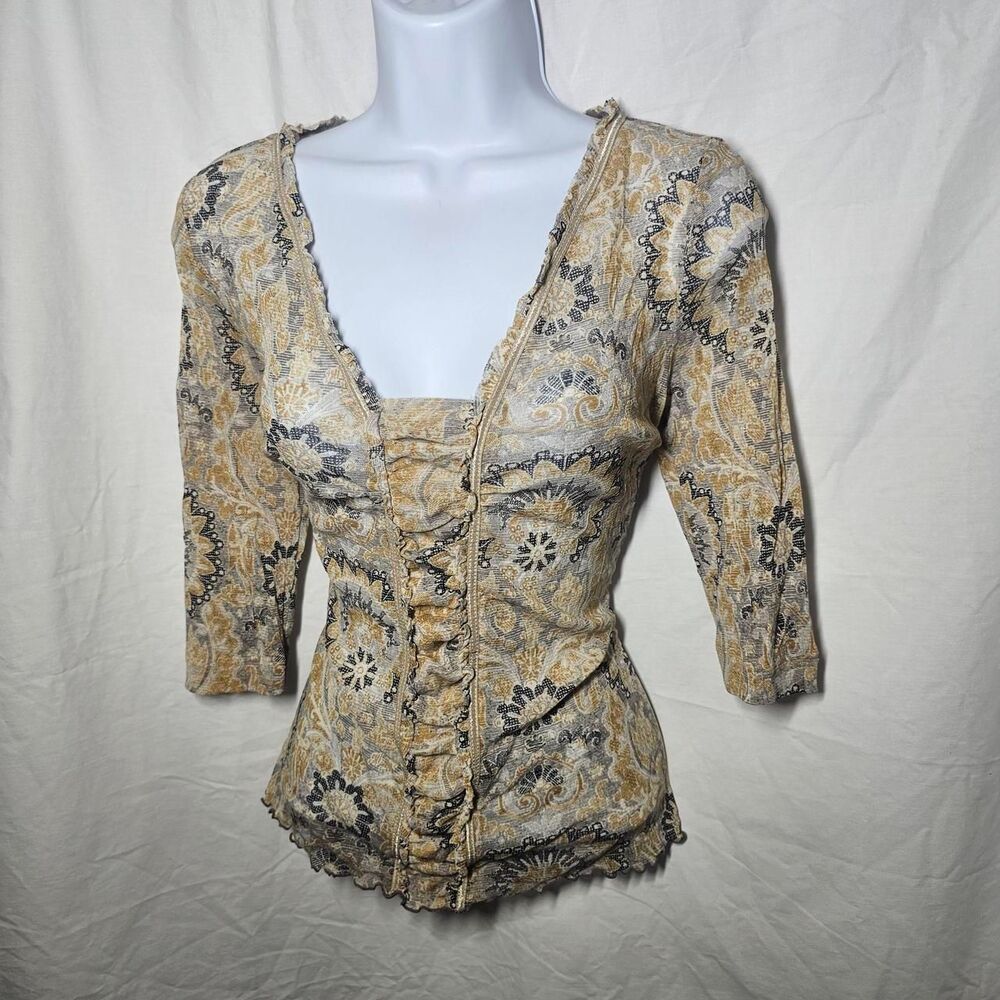 Vintage y2k boho whimsigoth micro mesh top